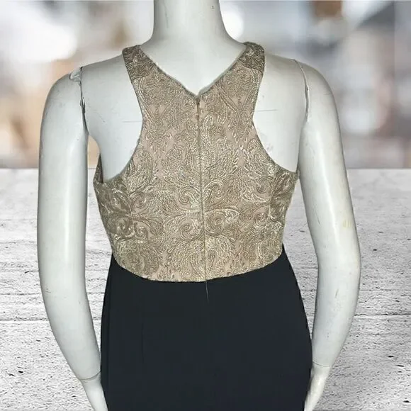 Calvin‎ Klein Gold Top Black Bottom Gown